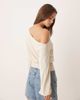 ASOS DESIGN ASOS DESIGN cupro off-shoulder long sleeve top-No color - 3
