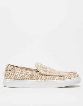 ASOS DESIGN ASOS DESIGN cupsole loafers in woven natural-Neutral