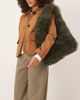 ASOS DESIGN ASOS DESIGN curly faux fur tote bag in khaki green-No color - 1