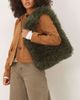 ASOS DESIGN ASOS DESIGN curly faux fur tote bag in khaki green-No color - 3