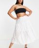 ASOS DESIGN ASOS DESIGN Curve broderie tiered midi skirt in white - 1