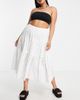 ASOS DESIGN ASOS DESIGN Curve broderie tiered midi skirt in white - 3