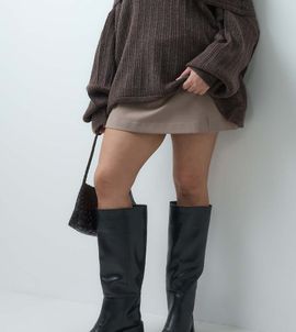 ASOS DESIGN ASOS DESIGN Curve Cadence block heel pull on knee boots in black