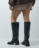 ASOS DESIGN ASOS DESIGN Curve Cadence block heel pull on knee boots in black - 3