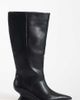 ASOS DESIGN ASOS DESIGN Curve Cinder wedge pull on knee boots in black - 1