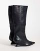 ASOS DESIGN ASOS DESIGN Curve Cinder wedge pull on knee boots in black - 4