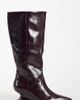 ASOS DESIGN ASOS DESIGN Curve Cinder wedge pull on knee boots in burgundy-RED - 1