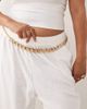 ASOS DESIGN ASOS DESIGN Curve hammered circle chain belt in gold tone - 1