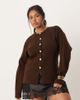 ASOS DESIGN ASOS DESIGN Curve knit structured crew neck cardigan with gold tone buttons in chocolate-Brown - 1