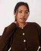 ASOS DESIGN ASOS DESIGN Curve knit structured crew neck cardigan with gold tone buttons in chocolate-Brown - 3