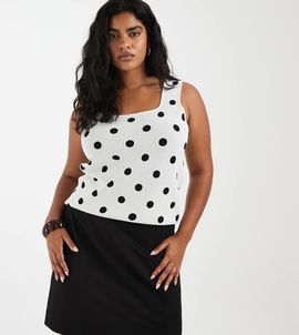 ASOS DESIGN ASOS DESIGN Curve mini skirt with slit in black