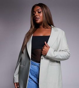 ASOS DESIGN ASOS DESIGN Curve relaxed blazer in olive-Green