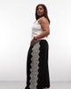 ASOS DESIGN ASOS DESIGN Curve satin wide leg pants with lace in black - 1