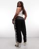 ASOS DESIGN ASOS DESIGN Curve satin wide leg pants with lace in black - 4