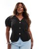 ASOS DESIGN ASOS DESIGN Curve short balloon sleeves molded hips blazer in black - 1