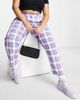 ASOS DESIGN ASOS DESIGN Curve smart tapered pants in lilac check-Purple - 2