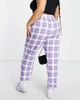 ASOS DESIGN ASOS DESIGN Curve smart tapered pants in lilac check-Purple - 3