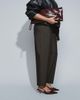 ASOS DESIGN ASOS DESIGN Curve Tailored belted barrel leg balloon pants in brown sheen - 2