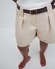 ASOS DESIGN ASOS DESIGN Curve Tailored belted turn up shorts in stone-Neutral - 3