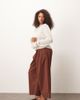 ASOS DESIGN ASOS DESIGN Curve tailored cropped adjustable tab waist pants in chocolate-Brown - 1