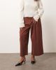 ASOS DESIGN ASOS DESIGN Curve tailored cropped adjustable tab waist pants in chocolate-Brown - 2