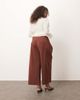 ASOS DESIGN ASOS DESIGN Curve tailored cropped adjustable tab waist pants in chocolate-Brown - 3