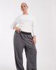 ASOS DESIGN ASOS DESIGN Curve Tailored elastic waist pants in gray-Black - 1