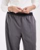 ASOS DESIGN ASOS DESIGN Curve Tailored elastic waist pants in gray-Black - 4