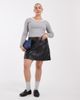 ASOS DESIGN ASOS DESIGN Curve tailored faux leather mini pelmet skirt with slit in black - 3