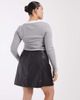 ASOS DESIGN ASOS DESIGN Curve tailored faux leather mini pelmet skirt with slit in black - 4