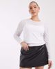 ASOS DESIGN ASOS DESIGN Curve Tailored faux leather pelmet mini skort in black - 1