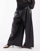 ASOS DESIGN ASOS DESIGN Curve Tailored leather look super wide pants in black crackle - 2