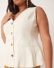 ASOS DESIGN ASOS DESIGN Curve tailored peplum vest in buttermilk-White - 2