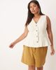 ASOS DESIGN ASOS DESIGN Curve tailored peplum vest in buttermilk-White - 4