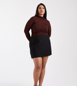 ASOS DESIGN ASOS DESIGN Curve tailored split mini skirt in black