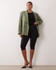 ASOS DESIGN ASOS DESIGN Curve tailored strong shoulders double breasted blazer in khaki green-No color - 2