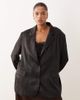 ASOS DESIGN ASOS DESIGN Curve tailored unstructured satin blazer in black - 1
