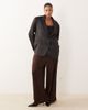 ASOS DESIGN ASOS DESIGN Curve tailored unstructured satin blazer in black - 2