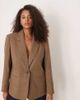 ASOS DESIGN ASOS DESIGN Curve textured relaxed blazer in brown herringbone - 1