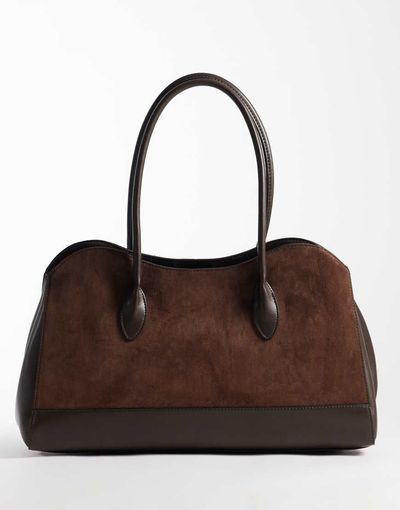 ASOS DESIGN ASOS DESIGN curve top tote bag in chocolate-Brown
