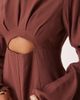 ASOS DESIGN ASOS DESIGN curved sleeves romper with pleating detail in chocolate-Brown - 4