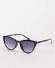 ASOS DESIGN ASOS DESIGN curved slim cat eye sunglasses in black - 1