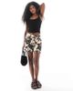 ASOS DESIGN ASOS DESIGN dad shorts in buttermilk cow print-Multi - 1