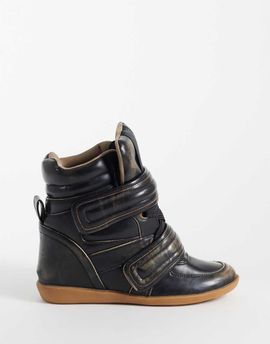 ASOS DESIGN ASOS DESIGN Dahlia high top wedge sneakers in brown burnished