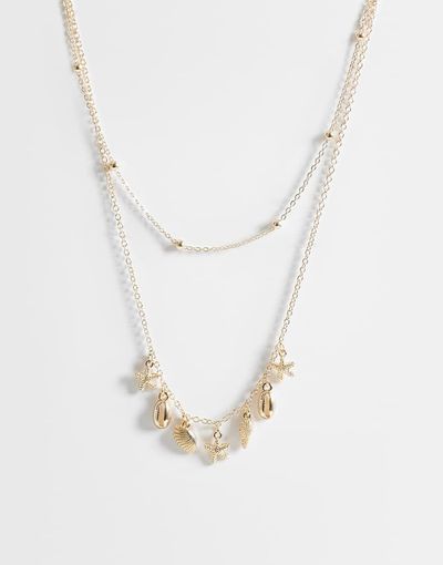 ASOS DESIGN ASOS DESIGN dainty 2 pack necklace with mini sea-life charms in gold tone