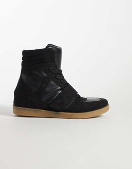ASOS DESIGN ASOS DESIGN Damson concealed wedge sneakers in black suedette