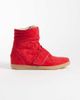 ASOS DESIGN ASOS DESIGN Damson concealed wedge sneakers in red microsuede - 1