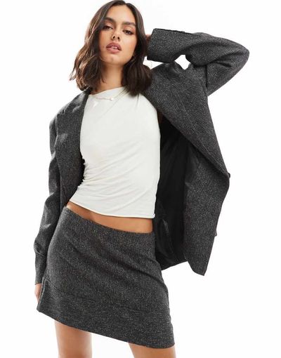 ASOS DESIGN ASOS DESIGN deep hem tailored mini skirt-Multi