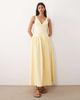 ASOS DESIGN ASOS DESIGN deep v neck dropped waist midi dress in lemon-Yellow - 1