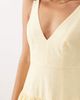 ASOS DESIGN ASOS DESIGN deep v neck dropped waist midi dress in lemon-Yellow - 4